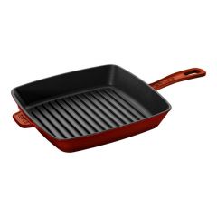 Staub 12" Square Cast Iron Grill Pan - Grenadine 