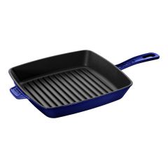 Staub 12" Square Cast Iron Grill Pan - Dark Blue