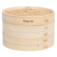  Bamboo Steamer with Lid - 10-inch