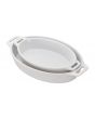 STAUB Ceramic Oval Baking Dishes (Set of 2) - White