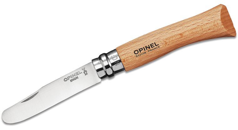 Opinel No. 102 Carbon Steel Paring Knife 2pc w/ Beech Wood Handle