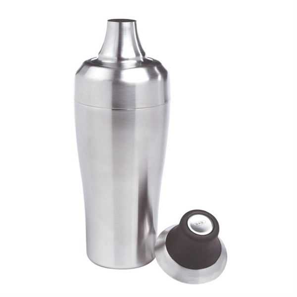  OXO Steel Single Wall Cocktail Shaker & OXO SteeL Muddler with  Non-Scratch Nylon Head and Soft Non-Slip Grip, Silver, 9-Inch & OXO SteeL  Double Jigger: Home & Kitchen