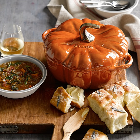 Staub Cast Iron Pumpkin Cocotte, 5QT, White or Burnt Orange on Food52