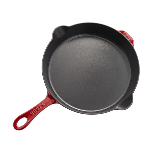 Staub Cast Iron - Woks/ Perfect Pans 12-inch, Perfect Pan, cherry