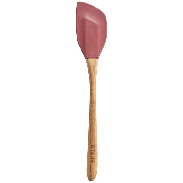 Staub Olivewood Handled Large Silicone Spatula - Grenadine