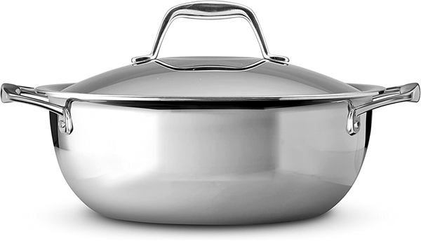 Tramontina Gourmet Tri-Ply Clad 4 Quart Covered Sauce Pan - Stainless