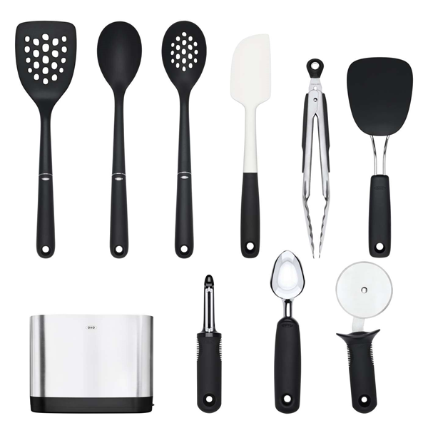 OXO Good Grips 15-Piece Everyday Kitchen Utensil Set & Good Grips Non- Slip  Spoon Rest