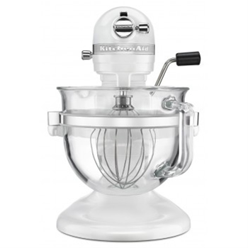 KitchenAid 6 Quart Professional 6500 Stand Mixer- Glass Bowl - Frosted Pearl