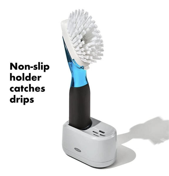 Soap Dispensing Dish Brush Storage Set