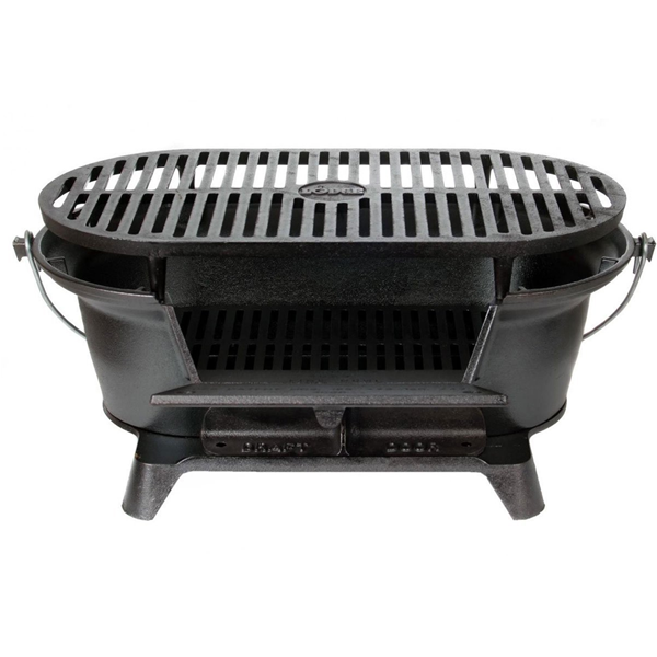 Lodge Cast Iron Sportsman's Grill. Large Charcoal Hibachi-Style
