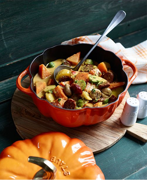 Staub Cast Iron Pumpkin Cocotte, 5QT, White or Burnt Orange on Food52