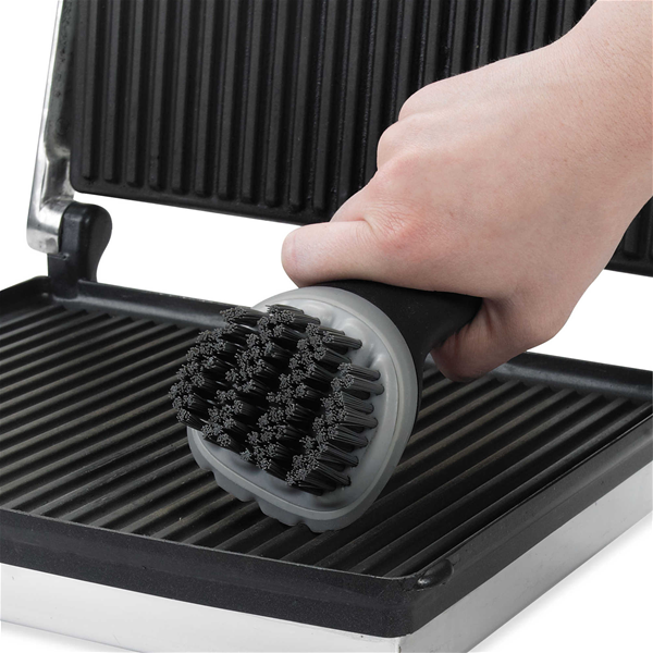 OXO Good Grips Cast Iron Pan Brush with Scraper — Las Cosas Kitchen Shoppe