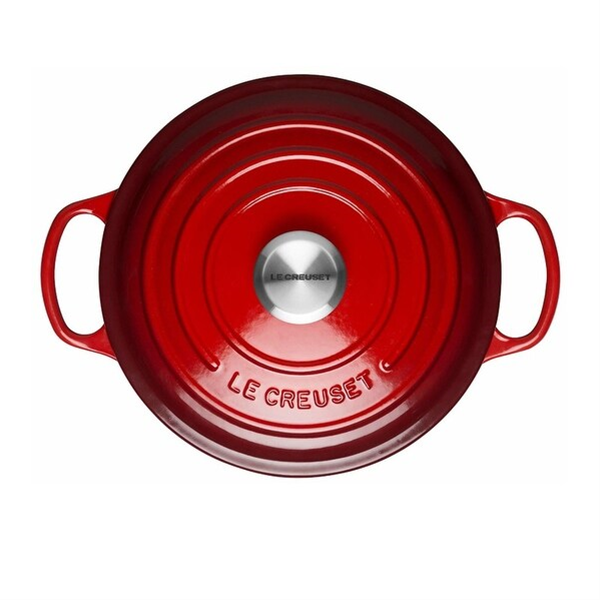 Le Creuset 9 Qt. Round Signature Dutch Oven with Stainless Steel Knob |  Cerise/Cherry Red