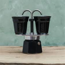 Bialetti Moka Express Maker (2-cup, Black Mini Induction Set)