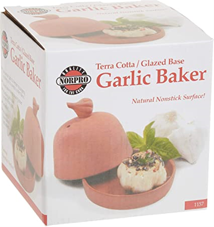 Norpro Large Terra Cotta Glazed Base Garlic Baker 