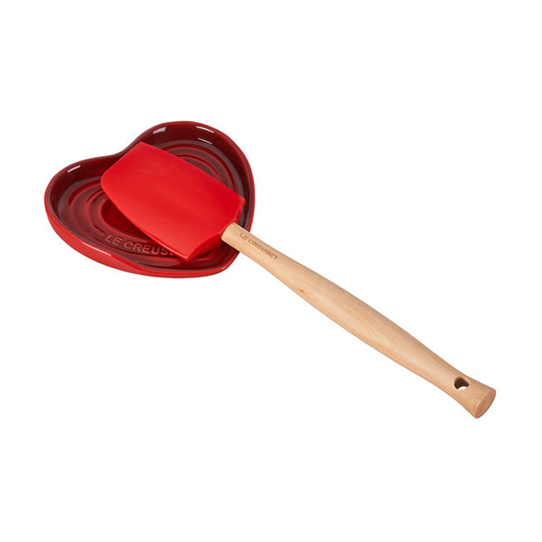 NWT Le Creuset Stoneware 10-Inch Spoon Rest Cerise Red
