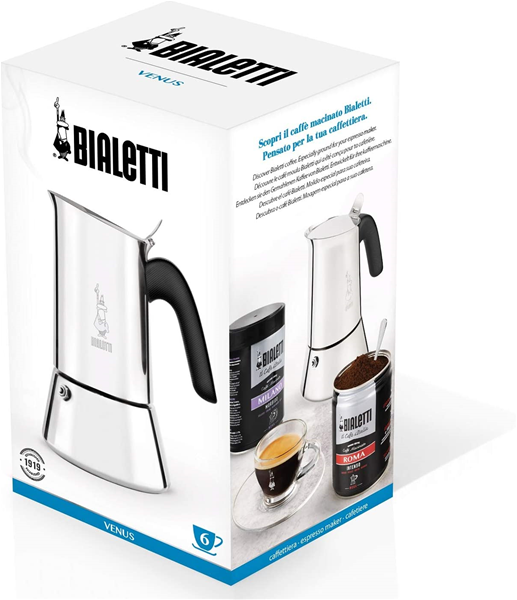 Bialetti 10-Cups Stainless Steel Stovetop Espresso Coffee Maker Pot 