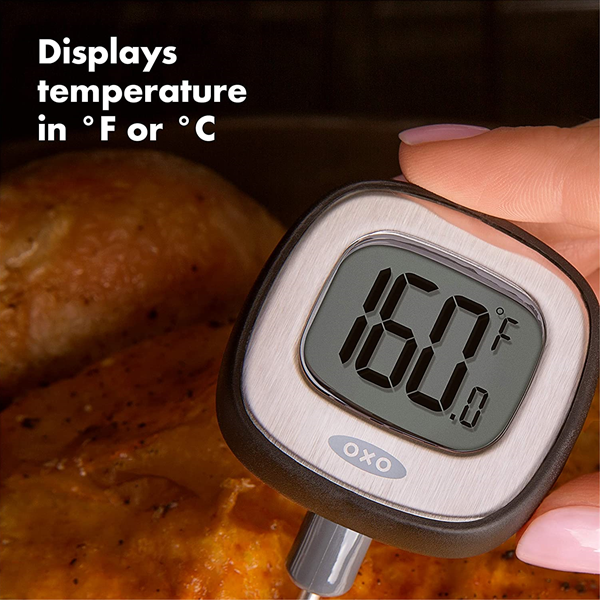  OXO Good Grips Chef's Digital Leave-In Thermometer, Stainless  Steel: Instant Read Thermometers: Home & Kitchen