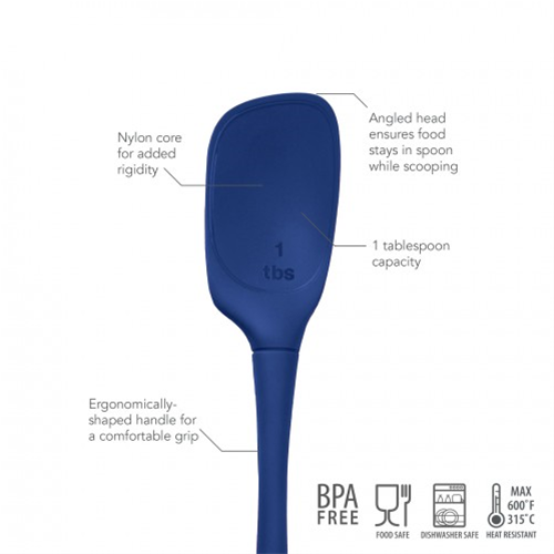 Tovolo Flex-Core All Silicone Deep Spoon - Indigo