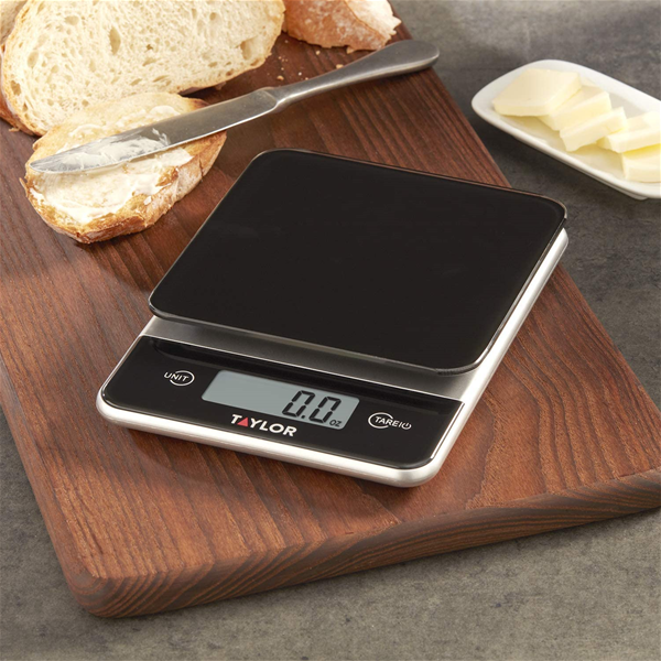 Taylor Digital Kitchen Glass Top 11lb Food Scale Black