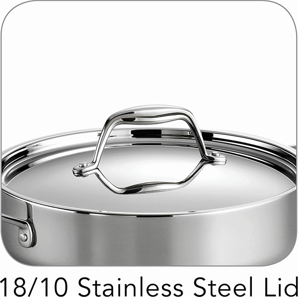 Tramontina Gourmet 6 qt Tri-Ply Clad Stainless Steel Covered Sauce Pot