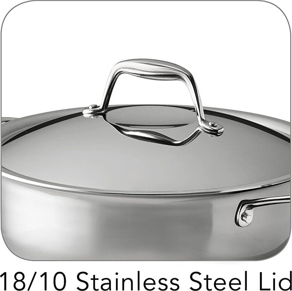 Tramontina Gourmet Tri-Ply Clad 4 Quart Covered Sauce Pan - Stainless