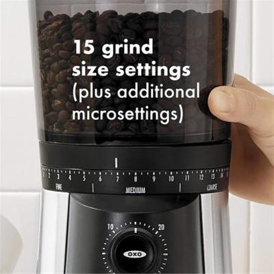 Our review of the OXO BREW Conical Burr Coffee Grinder with Scale