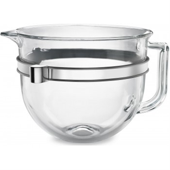 KitchenAid 6 Quart Professional 6500 Stand Mixer- Glass Bowl - Frosted Pearl