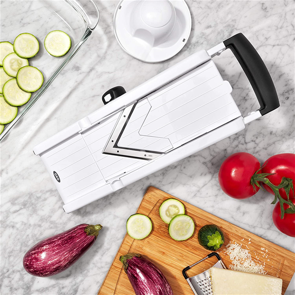 OXO Good Grips Large Adjustable Handheld Mandoline Slicer,White