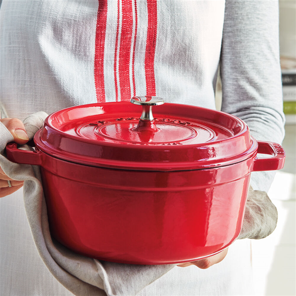 Staub 4-Qt Cherry Red Round Cocotte + Reviews