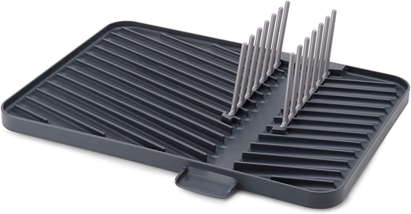 Joseph Joseph Flip Up Drain Board with Foldable Dish Rack Gray
