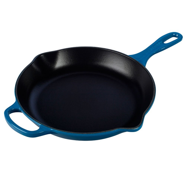 Le Creuset Signature Iron Handle Skillet - Marseille Blue - 10.25