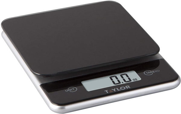 Taylor Digital Kitchen Glass Top 11lb Food Scale Black