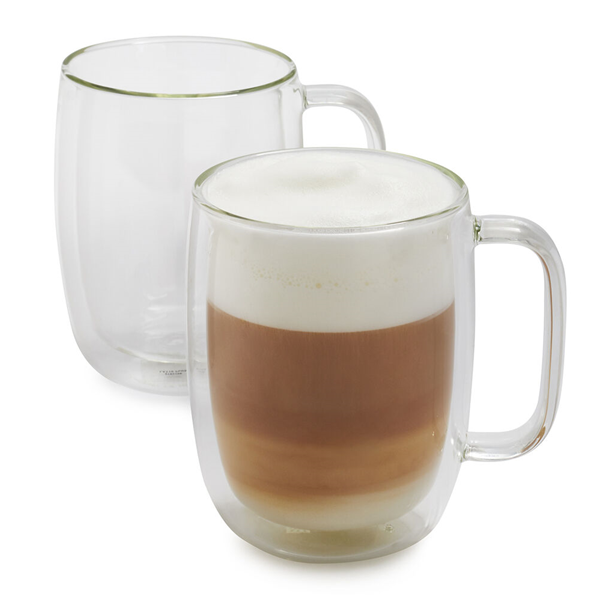 ZWILLING Sorrento Plus Double Wall Glassware 2-pc Coffee Glass Mug Set