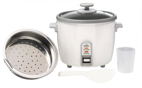 Zojirushi NHS-10 6 Cup Rice Cooker Steamer Warmer White Stainless