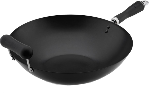 Verfijning Onderbreking heroïne Typhoon 14-Inch Non-Stick Signature Gloss Black Wok, Flat Bottom