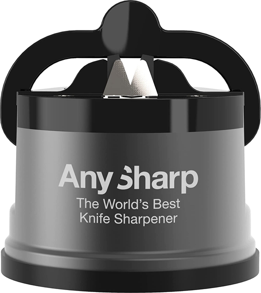AnySharp Pro Safer Hands-Free Knife Sharpener, Gun Metal