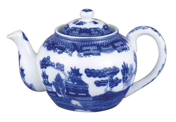 Traditional Blue Willow Design 16 Oz Teapot With Infuser