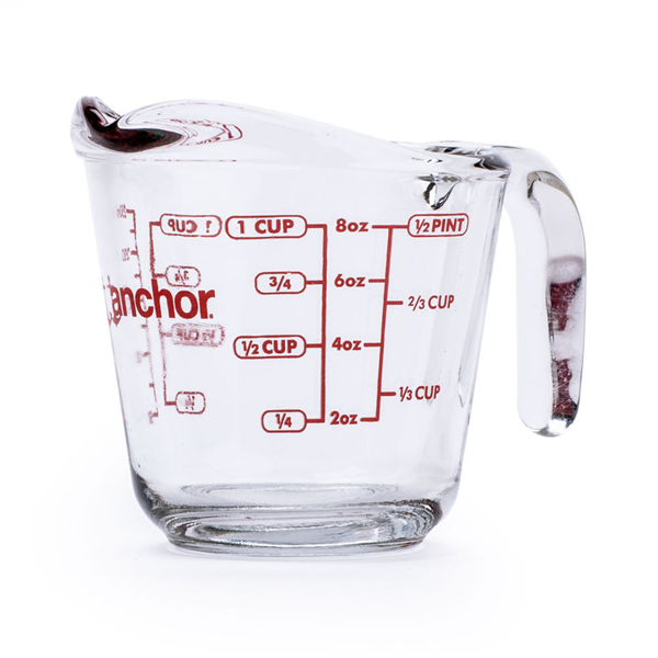 Anchor Hocking Glass 8 oz (1cup) Measuring Cup - mundoestudiante