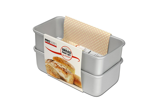 Fat Daddio's Bp-set Anodized Aluminum Bread Pan 2 Piece Set, 7.75 x 3.75 Inches