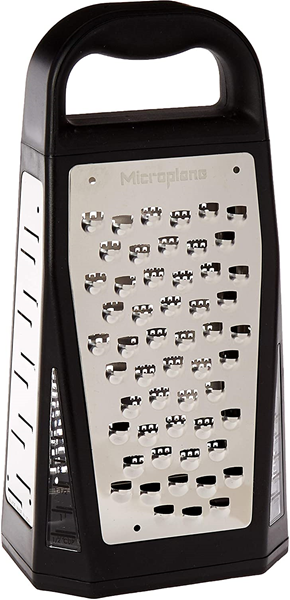 Microplane Elite 5-in-1 Box Grater Holds 2.5 Cups, Non-Slip Grip