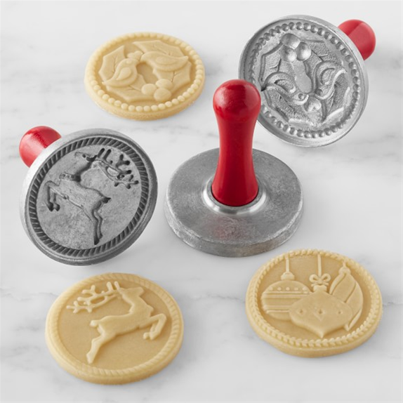 Nordic Ware Holiday Cookie Stamps. 4 Pc - tree, present, Santa