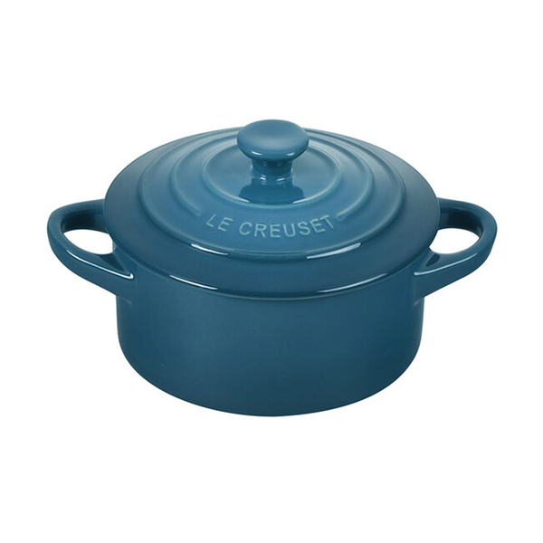 Le Creuset Stoneware Set of 4 - 8 oz. Mini Round with Lids and Cookbook &  Reviews