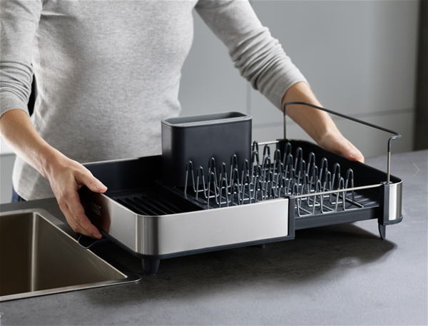 Joseph Joseph Extend Steel Expandable Dish Rack With Draining Spout - Gray  : Target