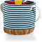 Malbec Insulated Canvas and Willow Wine Bottle Basket - Navy Blue & White Stripe Click to Change Image