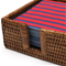 Caspari Rattan Cocktail Napkin Holder - Dark Natural Click to Change Image