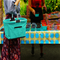Folding Market Basket - TurquoiseClick to Change Image