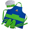 Curious Chef 4-Piece Child Chef Textile Set (Blue / Green) Click to Change Image