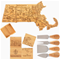 Totally Bamboo Massachusetts Set: Charcuterie Board, Cheese Tools & CoastersClick to Change Image