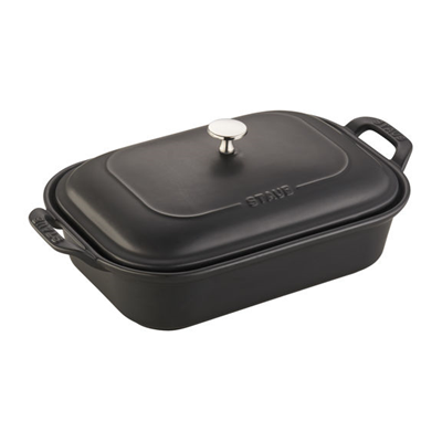 Staub Ceramic Rectangular Covered Baking Dish - Matte Black